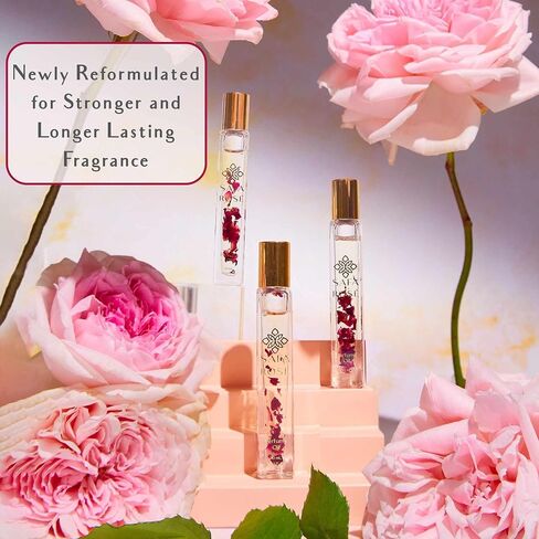 SAFA Rosé Organic Rose Oil Perfume Roller | Bulgarian Damask & Indian Rose Petals | 10 mL Long Lasting Perfume Oil for Women & Men | Non-Toxic, Alcohol-Free & Travel Friendly in Kuwait