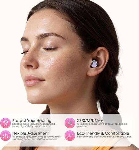 Adjustable High Fidelity Concert Ear Plugs, Hearing Protection | 3 Noise Reduction Modes, Reusable Earplugs for Concerts, Rave, Sporting Events, Musicians, etc., 4 Ear Tip Sizes (XS/S/M/L) in Kuwait