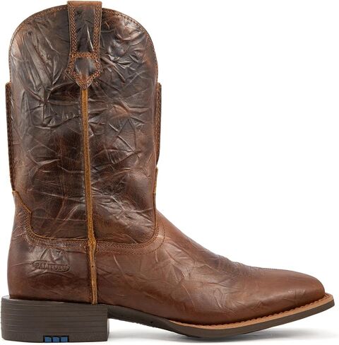 Palitutu Men's Square Toe Western Boots Wide Fit - Full Grain Leather Cowboy Boots for Men Mid Calf Slip Resistant Western Work Boots, Slip On Roper Boots with Removable Insole(PLT103619) in Saudi Arabia