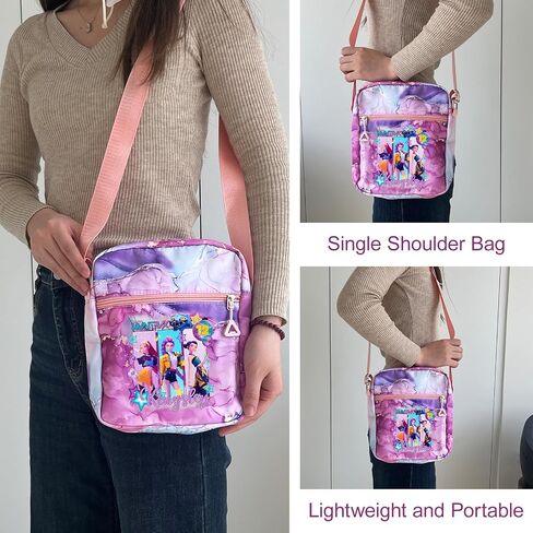Kawaii K-pop Crossbody Bag with Adjustable Shoulder Straps, Cute Anime Shoulder Bag with Zipper, Cartoon Merch for Womens Birthday Gifts in Kuwait