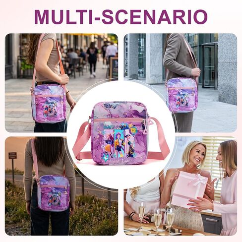Kawaii K-pop Crossbody Bag with Adjustable Shoulder Straps, Cute Anime Shoulder Bag with Zipper, Cartoon Merch for Womens Birthday Gifts in Kuwait