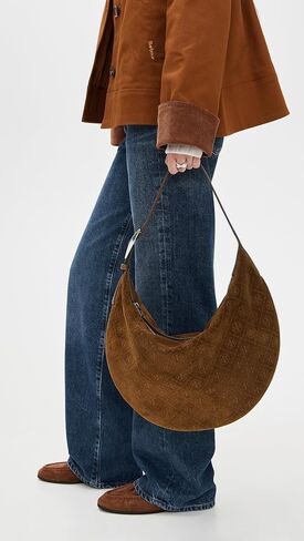 Tory Burch Women's T Monogram Suede Balloon Bag in Kuwait