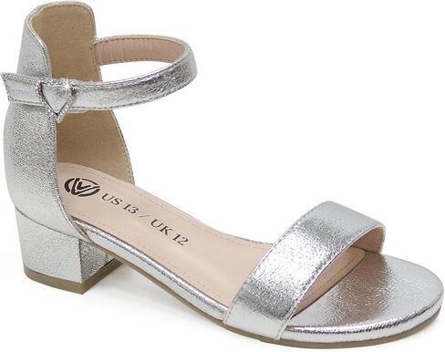 Vonair Girls Sandals Low Heels Open-Toe Ankle Strap Dress Shoes for Wedding Party (Little & Big Kids) in Kuwait