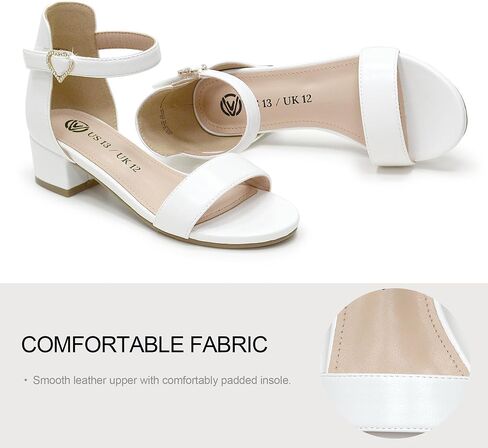 Vonair Girls Sandals Low Heels Open-Toe Ankle Strap Dress Shoes for Wedding Party (Little & Big Kids) in Saudi Arabia