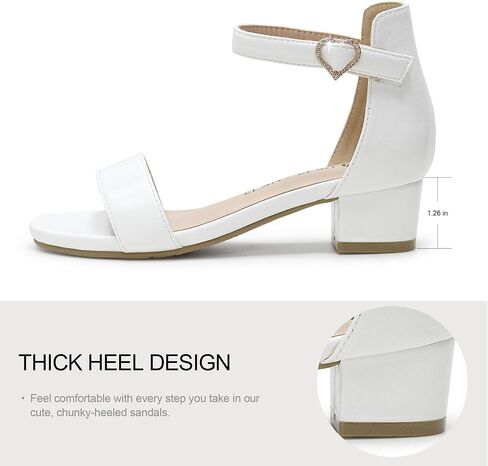 Vonair Girls Sandals Low Heels Open-Toe Ankle Strap Dress Shoes for Wedding Party (Little & Big Kids) in Saudi Arabia
