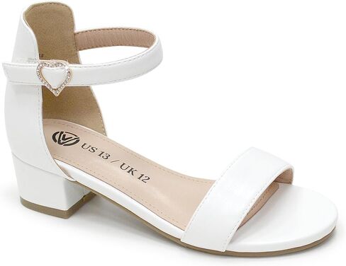 Vonair Girls Sandals Low Heels Open-Toe Ankle Strap Dress Shoes for Wedding Party (Little & Big Kids) in Saudi Arabia