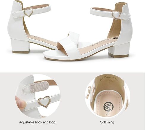 Vonair Girls Sandals Low Heels Open-Toe Ankle Strap Dress Shoes for Wedding Party (Little & Big Kids) in Saudi Arabia
