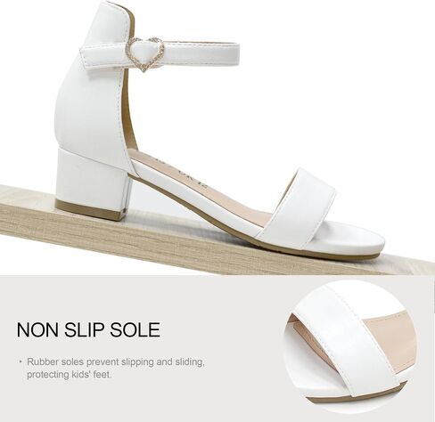 Vonair Girls Sandals Low Heels Open-Toe Ankle Strap Dress Shoes for Wedding Party (Little & Big Kids) in Saudi Arabia