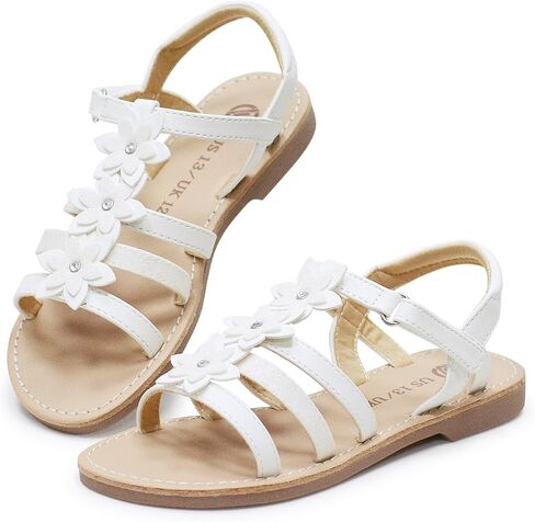 Girls Sandals Open Toe Flat Floral Casual Summer Shoes for Little & Big Kids in Saudi Arabia