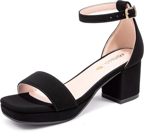 Motasha Girls High Heels Girls Dress Shoes Flower Girl Wedding Party Pageant Prom Formal Dress Sandals Open Toe Ankle Strap Platform Little Big Kids High Heels Chunky Pumps in Saudi Arabia