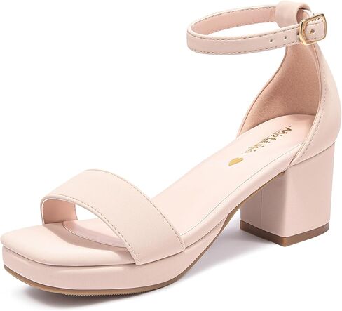 Motasha Girls High Heels Girls Dress Shoes Flower Girl Wedding Party Pageant Prom Formal Dress Sandals Open Toe Ankle Strap Platform Little Big Kids High Heels Chunky Pumps in Saudi Arabia