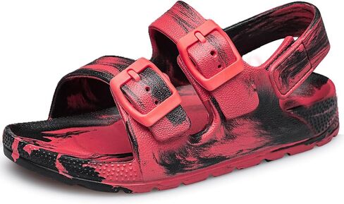 BNV Boys Girls Sandals Unisex Toddler Kids Double Buckle Sandals Comfort Open Toe Adjustable Back Strap Shower Beach Pool Shoes(Toddler/Little Kid/Big Kid) in Kuwait