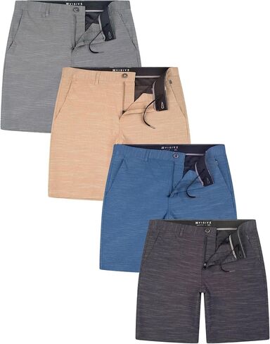 Visive Men’s All in One 4 Pack 9 Inch Hybrid Golf Shorts - Casual Flat Front Dress Shorts - Quick Dry Stretch in Saudi Arabia