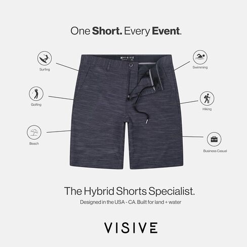 Visive Men’s All in One 4 Pack 9 Inch Hybrid Golf Shorts - Casual Flat Front Dress Shorts - Quick Dry Stretch in Saudi Arabia