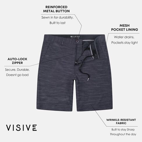 Visive Men’s All in One 4 Pack 9 Inch Hybrid Golf Shorts - Casual Flat Front Dress Shorts - Quick Dry Stretch in Saudi Arabia