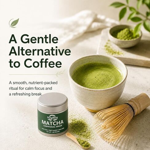 Suiyilary Ceremonial Grade Matcha Powder, Premium First Harvest Green Tea Powder – 100% Pure Matcha Tea, Vegan, Gluten-Free, Sugar-Free with No Additives (30g/1.06oz) in Saudi Arabia