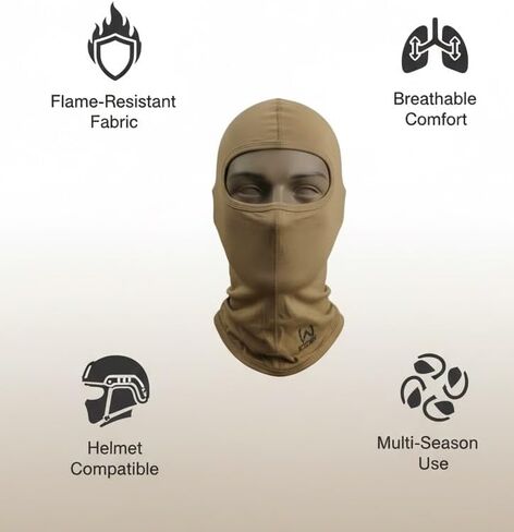 FR Balaclava Face Mask, Flame-Resistant Modacrylic Rayon Blend with Aramid Stitching, Helmet-Compatible, Breathable, Tactical & Outdoor Protection in Saudi Arabia