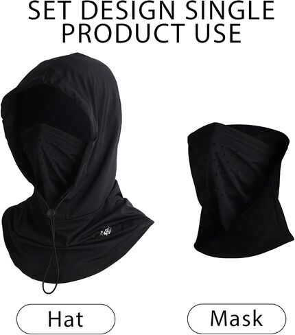 Adorila Face Cover for Sun UV Protection, Breathable Cooling Balaclava Face Mask, Summer Cooling Neck Gaiter for Women Fishing Outdoors (Black) in Kuwait