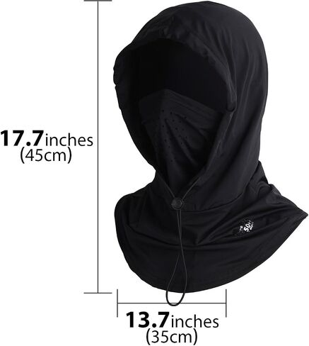 Adorila Face Cover for Sun UV Protection, Breathable Cooling Balaclava Face Mask, Summer Cooling Neck Gaiter for Women Fishing Outdoors (Black) in Kuwait