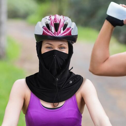 Adorila Face Cover for Sun UV Protection, Breathable Cooling Balaclava Face Mask, Summer Cooling Neck Gaiter for Women Fishing Outdoors (Black) in Kuwait
