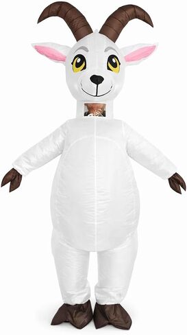 Inflatable Goat Costume Adult Funny Halloween Blow Up White Sheep Cosplay Party Suit in Kuwait