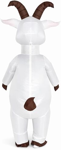 Inflatable Goat Costume Adult Funny Halloween Blow Up White Sheep Cosplay Party Suit in Kuwait
