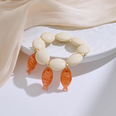 Beach Fish Charm Bracelets for Women - Boho Ocean Fish Bracelets, Beach Jewelry Summer Beachy Jewelry Gifts for Women in Saudi Arabia
