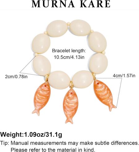 Beach Fish Charm Bracelets for Women - Boho Ocean Fish Bracelets, Beach Jewelry Summer Beachy Jewelry Gifts for Women in Saudi Arabia