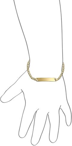 Bling Jewelry Tiny ID Bracelet - Yellow Gold Plated Engravable Identification Tag for Women Small Wrists 5 Inch in Kuwait