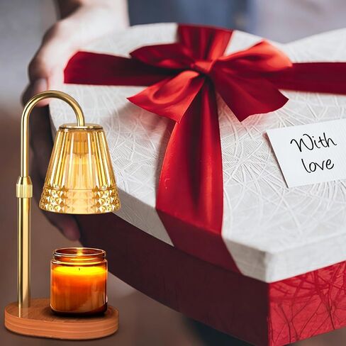 Candle Warmer Lamp with Timer, Wood Base Home Decor Candle Warmers, 4 Lights and 3 Timers. Table Lamp Birthday Gift for Women, Suitable for Room, Bedroom, Offices, and Living Rooms in Saudi Arabia