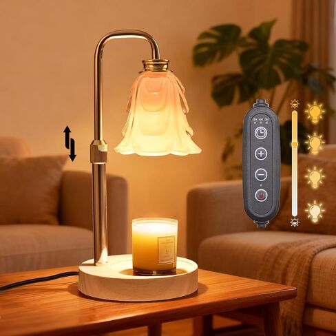 Candle Warmer Lamp with Timer and Dimmer 4-Level Dimmable Flower Light Heat Lamp for Jar Candles Adjustable Height Modern Cute Home Decor for Living Room Bedroom and Best Gift for Friends Lover.Purple in Saudi Arabia