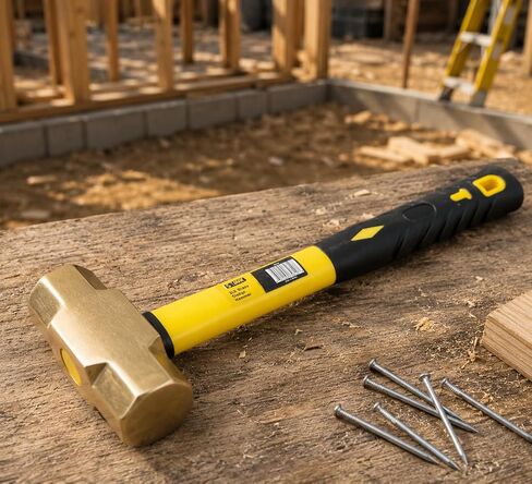 Stark Brass Head 3lb Sledge Hammer Fiber Glass 13-inch Handle With Comfortable Grip 3-Pounds in Saudi Arabia