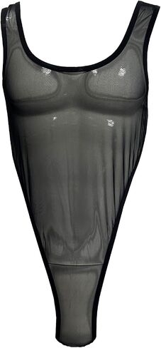 Men's One Piece Mesh See Through Mankini Bodysuit Leotard High Cut G-String Thongs Bikini Underwear in Kuwait