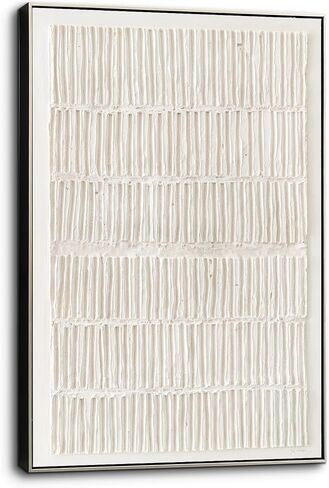 VGICH Large Framed Canvas Wall Art, Modern Abstract Wall Art for Living Room, Beige Textured 100% Hand-painted Painting, Minimalist Wall Decor for Living Room, Bedroom, Office, Hallway, 27x43 Inch in Saudi Arabia