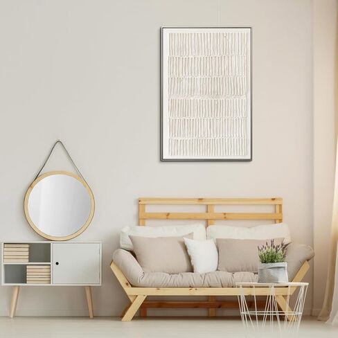 VGICH Large Framed Canvas Wall Art, Modern Abstract Wall Art for Living Room, Beige Textured 100% Hand-painted Painting, Minimalist Wall Decor for Living Room, Bedroom, Office, Hallway, 27x43 Inch in Saudi Arabia