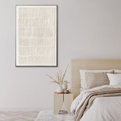 VGICH Large Framed Canvas Wall Art, Modern Abstract Wall Art for Living Room, Beige Textured 100% Hand-painted Painting, Minimalist Wall Decor for Living Room, Bedroom, Office, Hallway, 27x43 Inch in Saudi Arabia