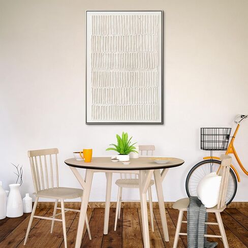 VGICH Large Framed Canvas Wall Art, Modern Abstract Wall Art for Living Room, Beige Textured 100% Hand-painted Painting, Minimalist Wall Decor for Living Room, Bedroom, Office, Hallway, 27x43 Inch in Saudi Arabia