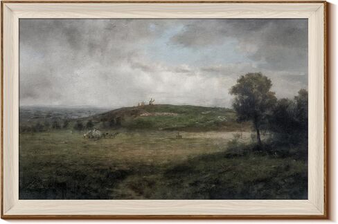 InSimSea Large Framed Vintage Wall Art for Living Room,Large Canvas Wall Art Prints Painting Picture Decor,Landscape Artwork Vintage Room Decor Aesthetic Bedroom,Hillside Clouded Light,24 x 36 Inch in Saudi Arabia