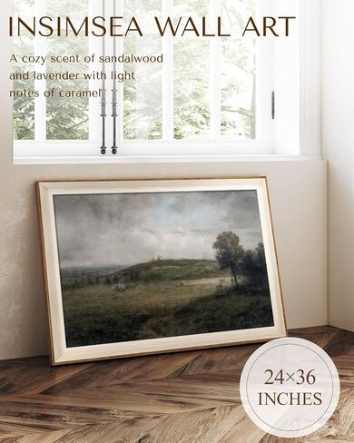 InSimSea Large Framed Vintage Wall Art for Living Room,Large Canvas Wall Art Prints Painting Picture Decor,Landscape Artwork Vintage Room Decor Aesthetic Bedroom,Hillside Clouded Light,24 x 36 Inch in Saudi Arabia
