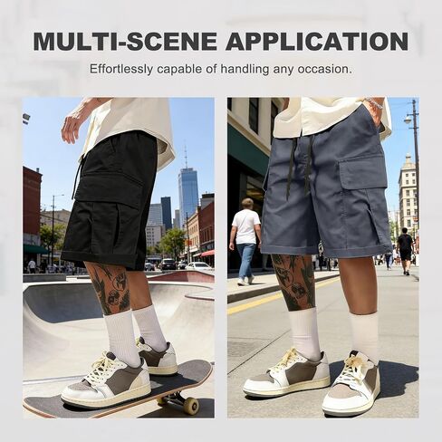 3 Pack Men's Cargo Shorts Stretch Waist Casual Work Tactical Shorts with Pockets for Hiking Camping Fishing in Saudi Arabia