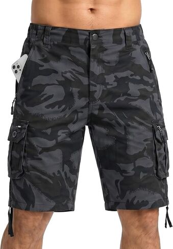 Men's Camouflage Cargo Shorts Relaxed Fit Knee Length Camo Casual Outdoor Shorts in Kuwait