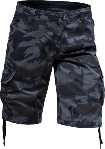 Men's Camouflage Cargo Shorts Relaxed Fit Knee Length Camo Casual Outdoor Shorts in Kuwait