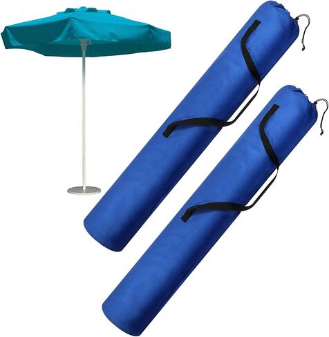 Dunzy 2 Pcs Beach Bags for Umbrella Waterproof Storage Bag for Umbrella with Shoulder Strap Carry Handle Large Foldable Bag for Umbrellas Outdoor Camping Traveling Patio Beach, Blue, 57 x 10 Inch in Kuwait