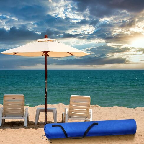 Dunzy 2 Pcs Beach Bags for Umbrella Waterproof Storage Bag for Umbrella with Shoulder Strap Carry Handle Large Foldable Bag for Umbrellas Outdoor Camping Traveling Patio Beach, Blue, 57 x 10 Inch in Kuwait
