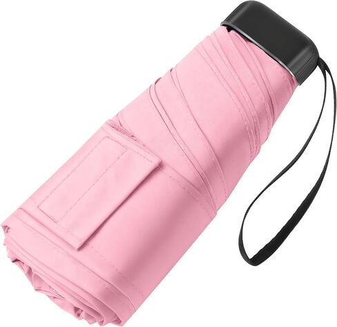 Mini Umbrella for Travel - Waterproof Portable Folding Umbrella Flat Compact Lightweight Small Umbrellas for Pocket Purse in Saudi Arabia