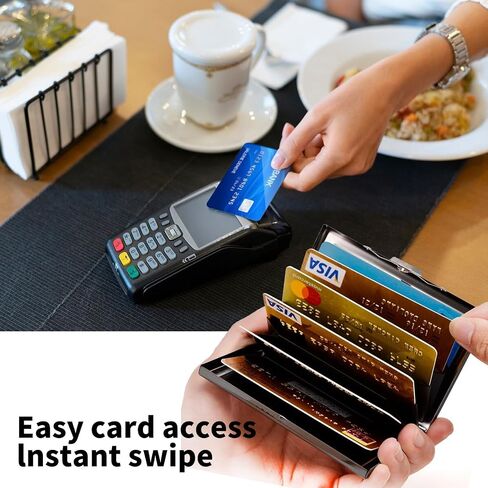 Metal Wallet, Credit Card Holder for Women Men Girls, RFID Blocking Aluminum Wallet Slim Hard Case, Mini Travel Wallet, ID Card Holder Business Card Case,White Cute Cat in Kuwait