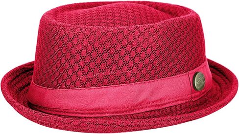 Unisex Mesh Fedora Hat Classic Short Brim Panama Summer Beach Sun Cap Outdoor Cool Breathable Retro Jazz Trilby Hat in Kuwait