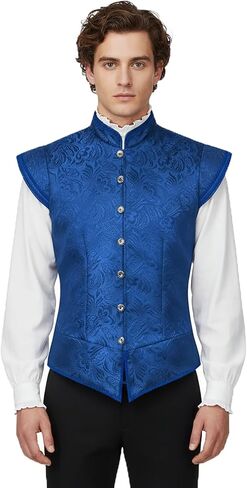 Men's Renaissance Tudor Vest Elizabethan Nobleman Doublet Jerkin for Halloween Fairs in Kuwait