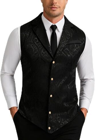 Mens Victorian Suit Vest Steampunk Gothic Waistcoat Tuxedo Vests for Business Formal Wedding Prom Casual Tuxedo in Saudi Arabia