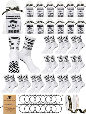 Glitopper 12 Set Class of 2026 Graduation Gifts Sock for Her Him Congratulation Bracelet Set for College School Party Favors in Kuwait